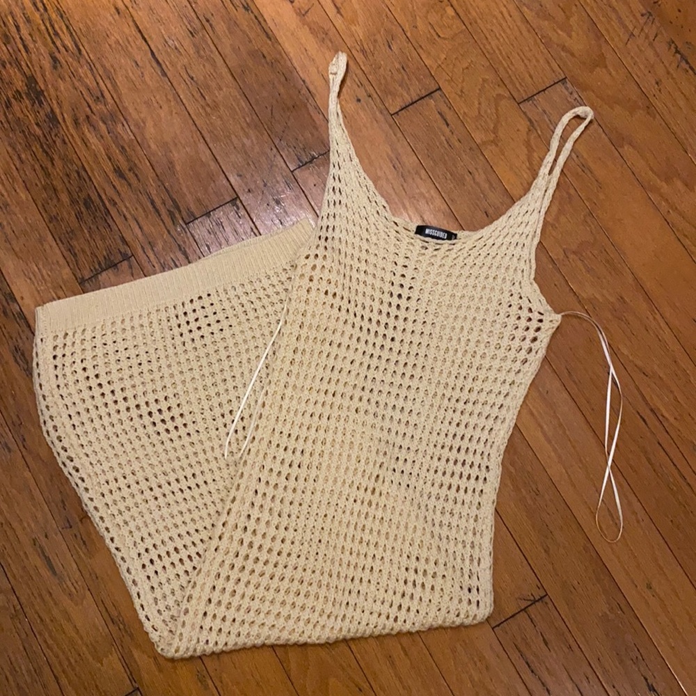 Misguided swimsuit cover up crochet dress